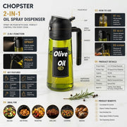 Reusable olive oil sprayer and dispenser for air fryers and pans