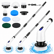 Rechargeable electric spin cleaning brush with extendable handle