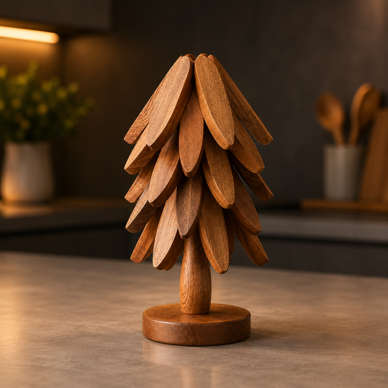 Wooden Tree Trivet Set