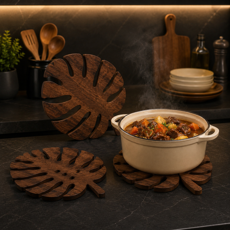 3pcs Wooden Trivet for Hot Pots
