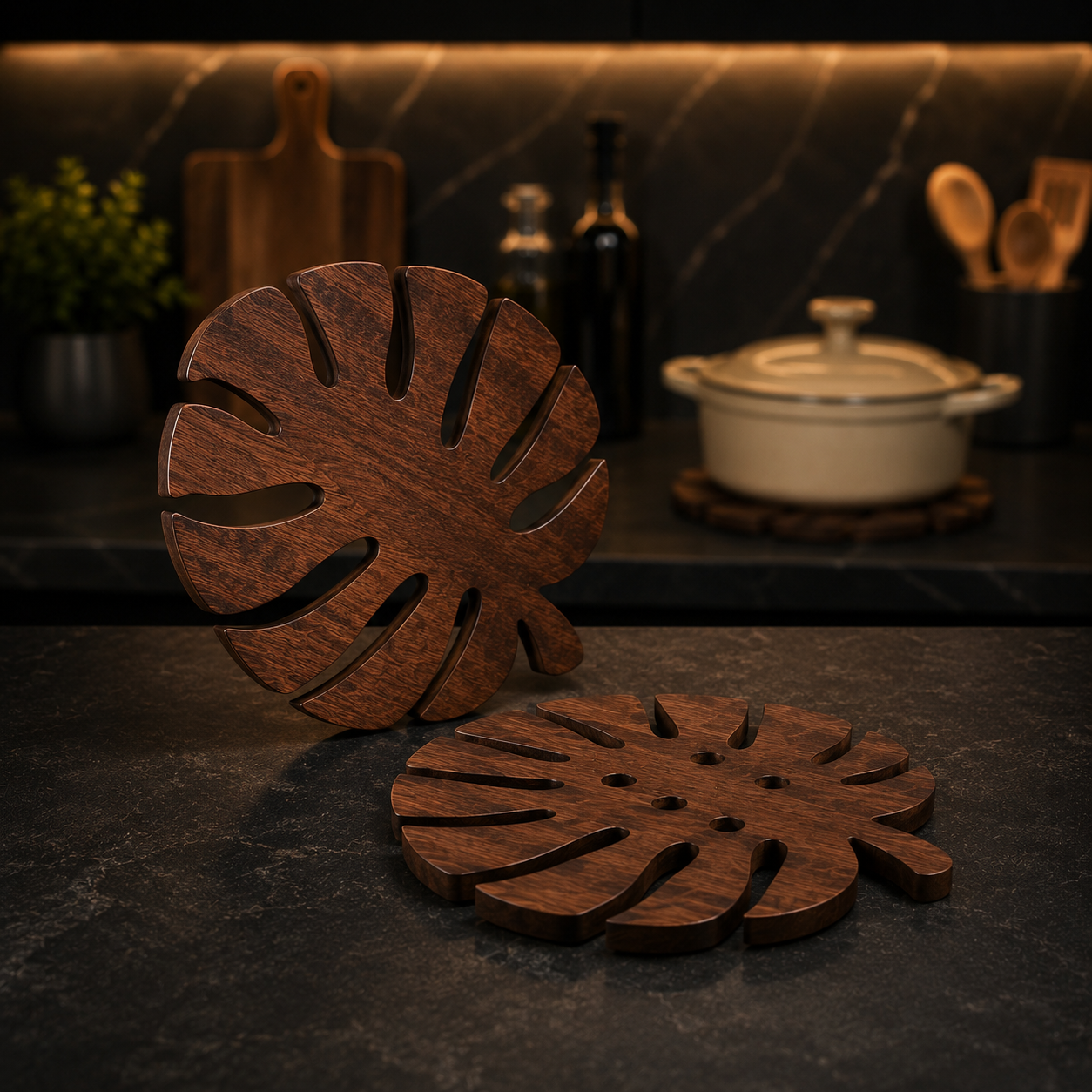 3pcs Wooden Trivet for Hot Pots