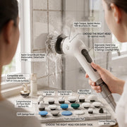 Cordless electric cleaning brush for tiles showers sinks and kitchens