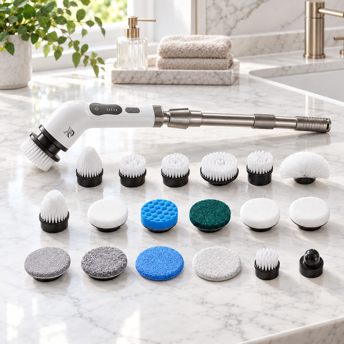 CHOPSTER 9-in-1 electric cleaning brush for bathroom and kitchen cleaning